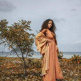 Boho Goddess Dress • Bohemian Dress • Dusty Pink Open Back Dress - AYA Sacred Wear