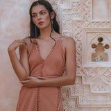 Boho Goddess Dress • Bohemian Dress • Dusty Pink Open Back Dress - AYA Sacred Wear