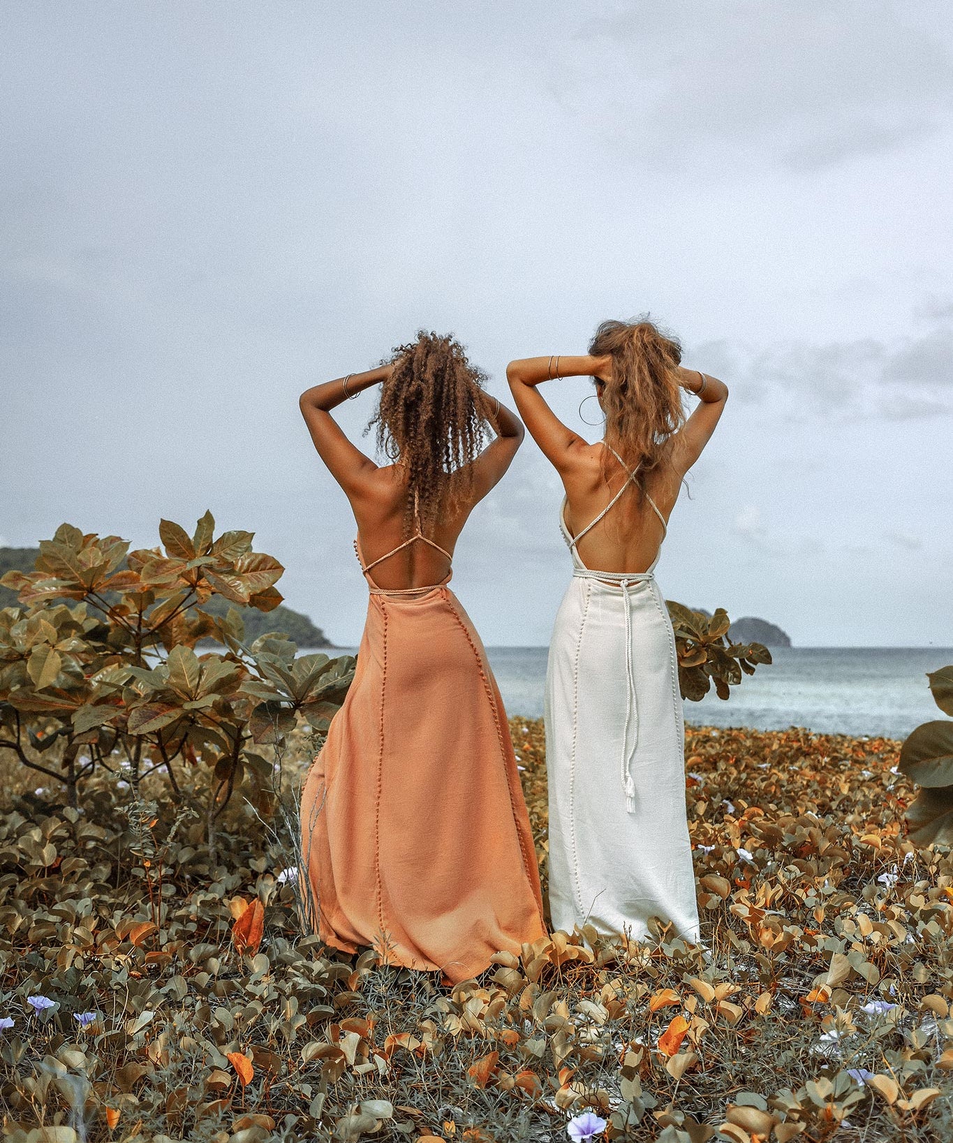 Boho Goddess Dress • Bohemian Dress • Dusty Pink Open Back Dress - AYA Sacred Wear