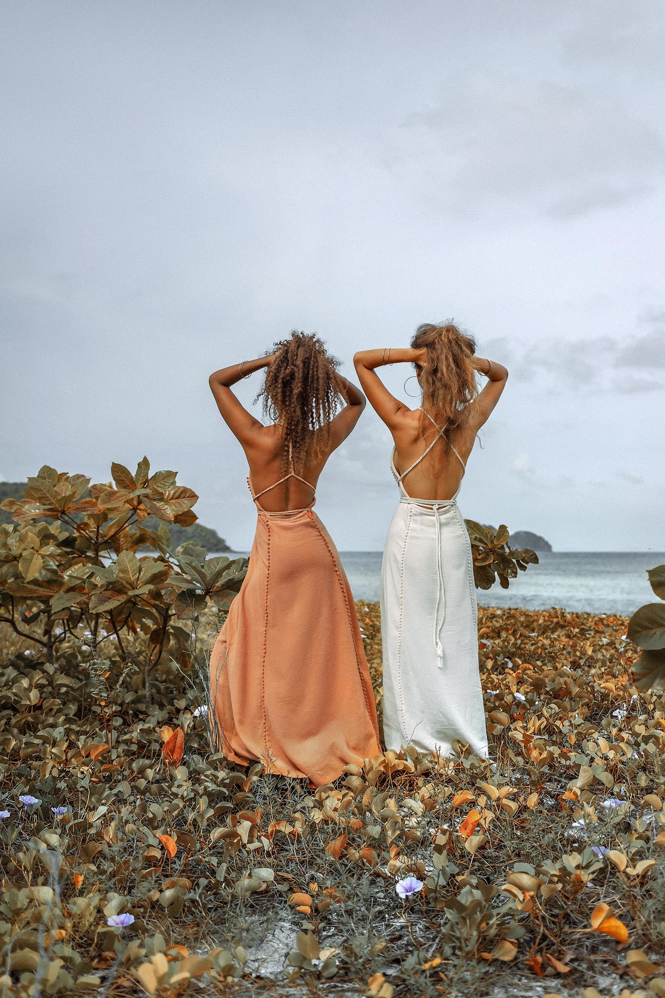 Boho Goddess Dress • Bohemian Dress • Dusty Pink Open Back Dress - AYA Sacred Wear