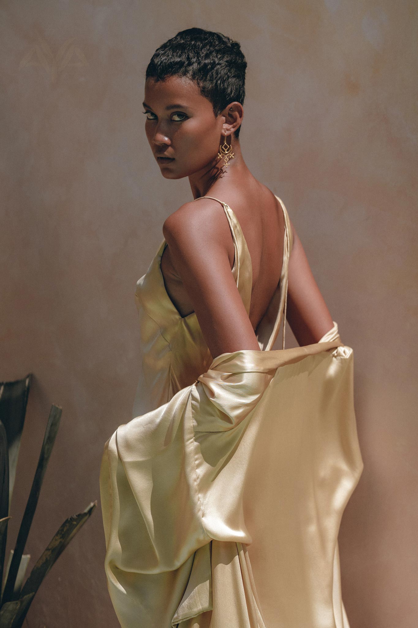 Boho Golden Silk Kimono Cover Up • Wide Sleeve Bohemian Cardigan - AYA Sacred Wear