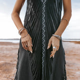 Boho Handwoven and Hand - Loomed Dress • Tribal Raw Cotton Cover - up - AYA Sacred Wear