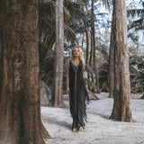 Boho Handwoven and Hand - Loomed Dress • Tribal Raw Cotton Cover - up - AYA Sacred Wear