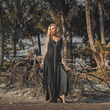 Boho Handwoven and Hand - Loomed Dress • Tribal Raw Cotton Cover - up - AYA Sacred Wear