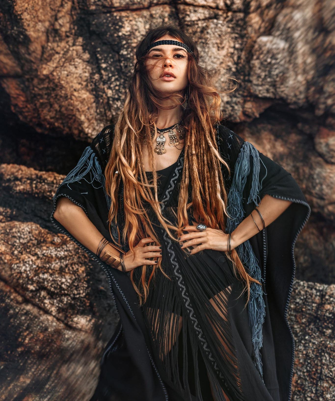 Boho Handwoven and Hand - Loomed Dress • Tribal Raw Cotton Cover - up - AYA Sacred Wear
