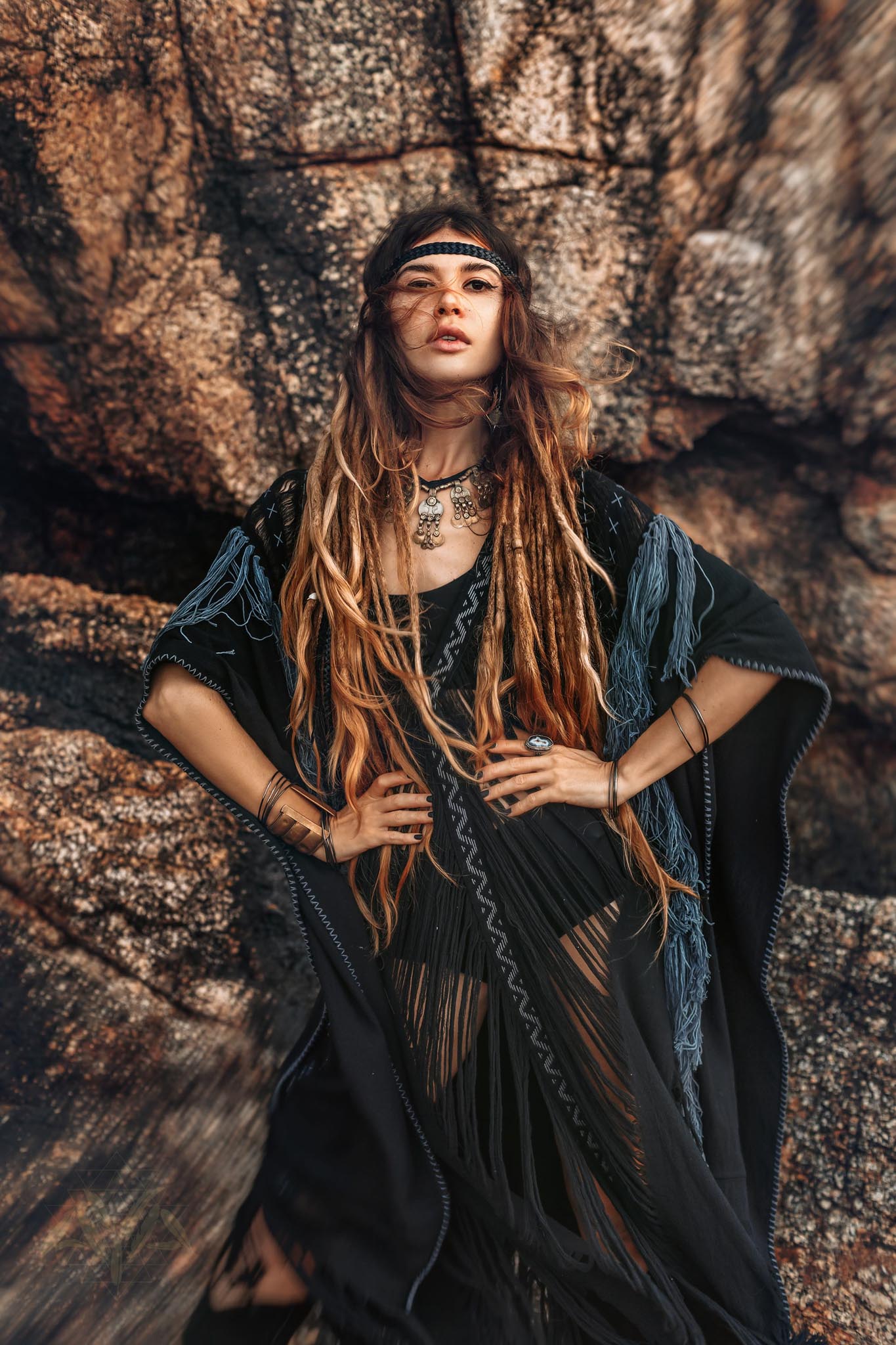 Boho Handwoven and Hand - Loomed Dress • Tribal Raw Cotton Cover - up - AYA Sacred Wear