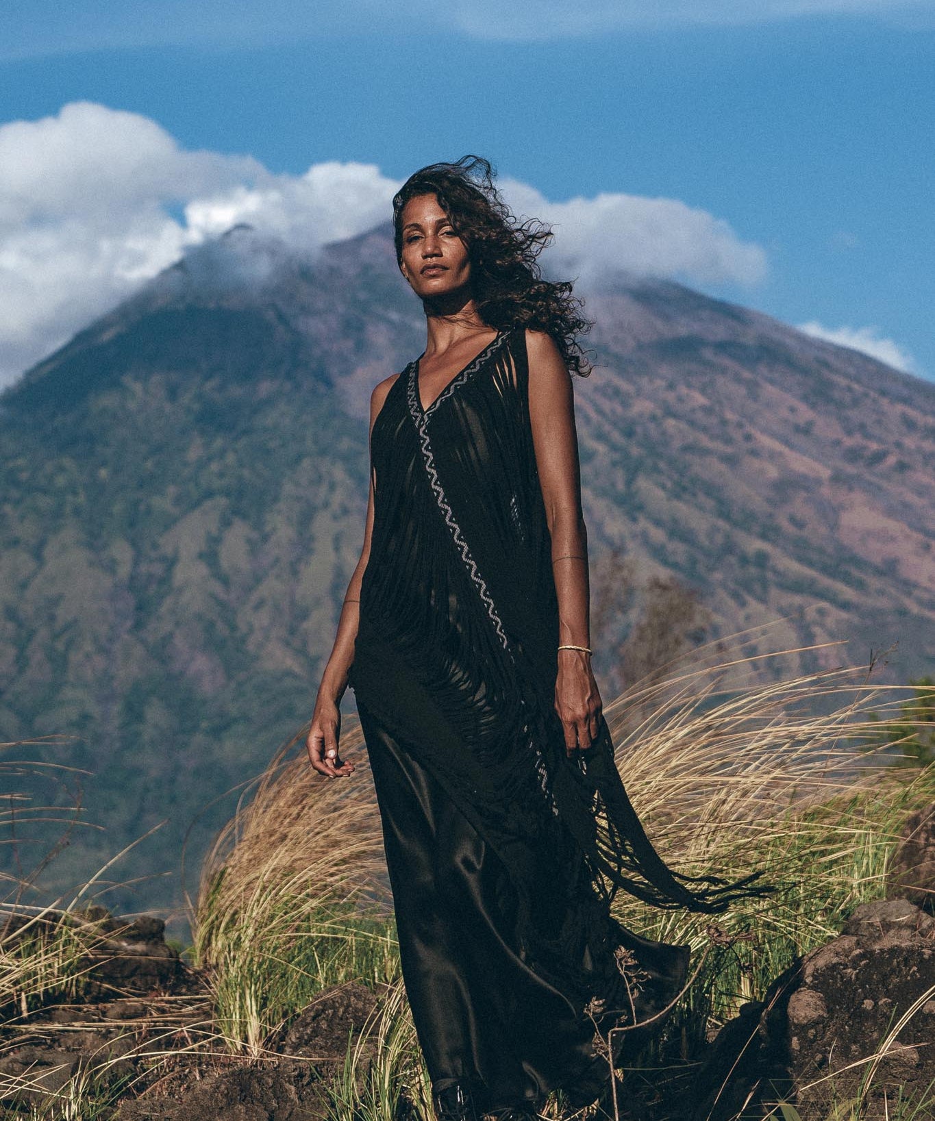 Boho Handwoven and Hand - Loomed Dress • Tribal Raw Cotton Cover - up - AYA Sacred Wear