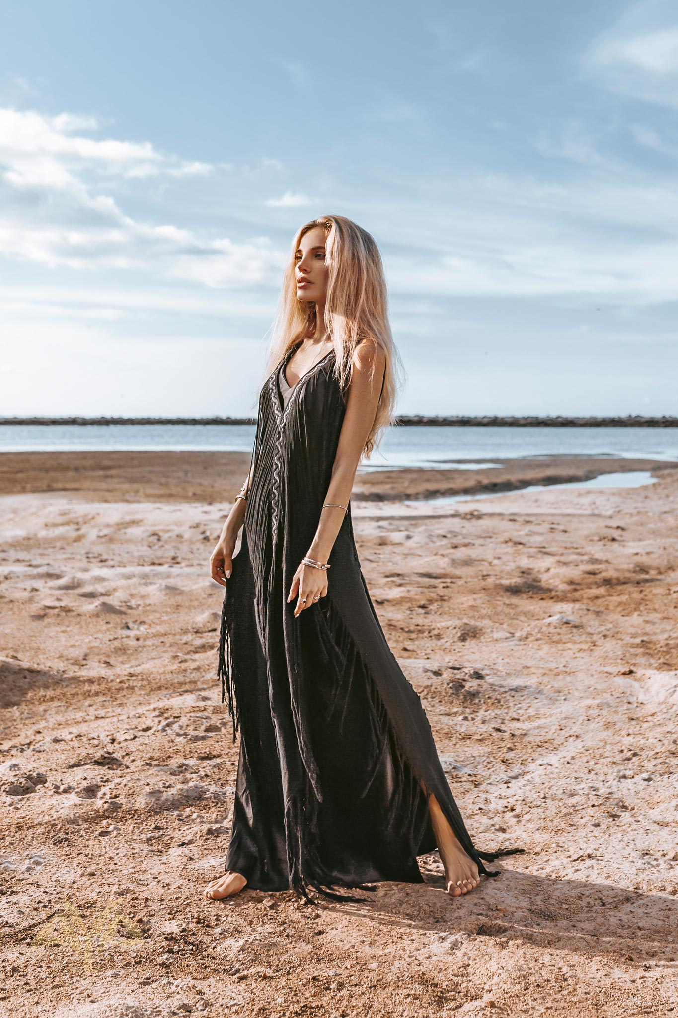 Boho Handwoven and Hand - Loomed Dress • Tribal Raw Cotton Cover - up - AYA Sacred Wear