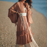 Boho Kimono Cover Up • Wide Sleeve Cardigan Mantle • Cape for Women - AYA Sacred Wear