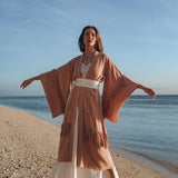 Boho Kimono Cover Up • Wide Sleeve Cardigan Mantle • Cape for Women - AYA Sacred Wear