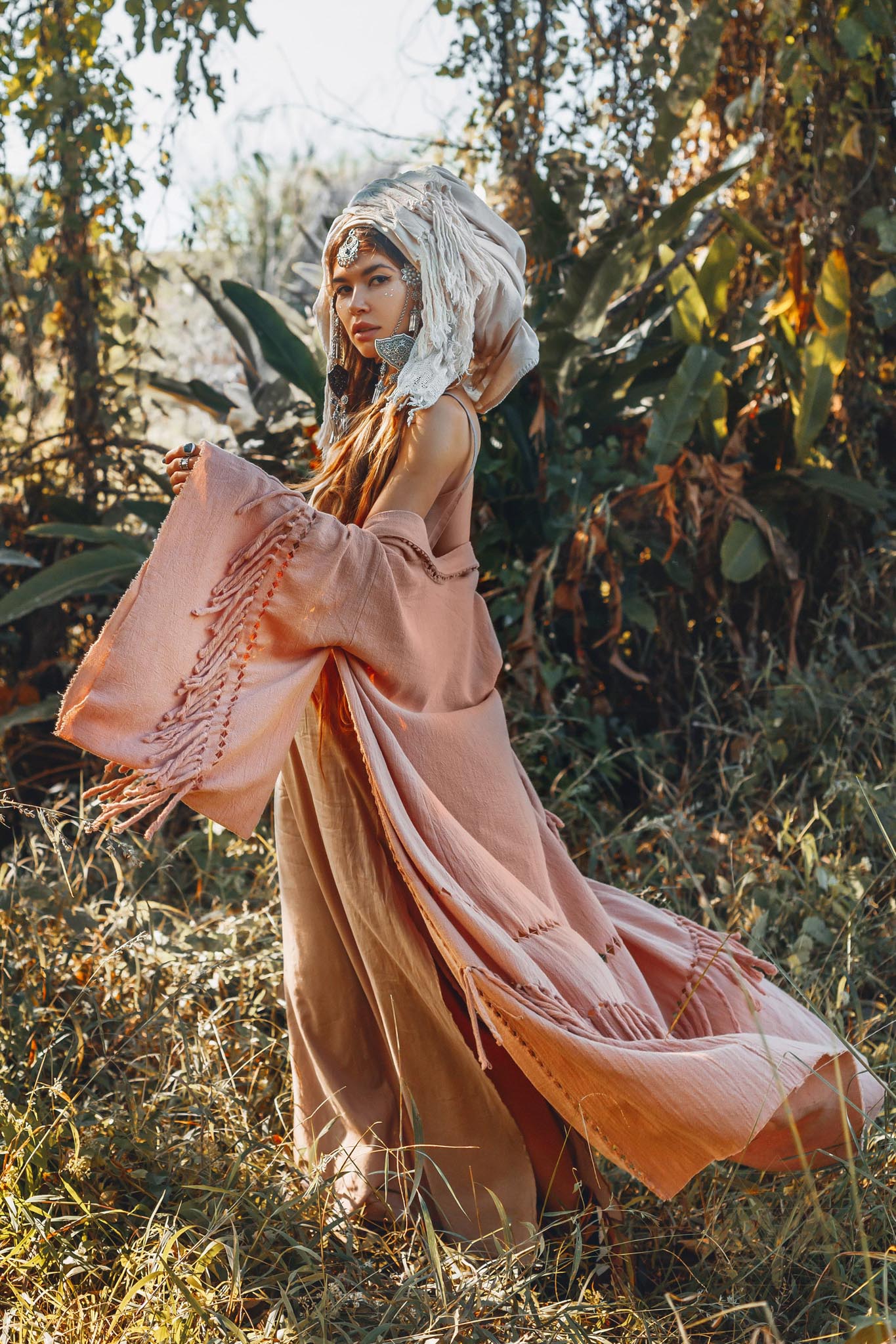 Boho Kimono Cover Up • Wide Sleeve Cardigan Mantle • Cape for Women - AYA Sacred Wear