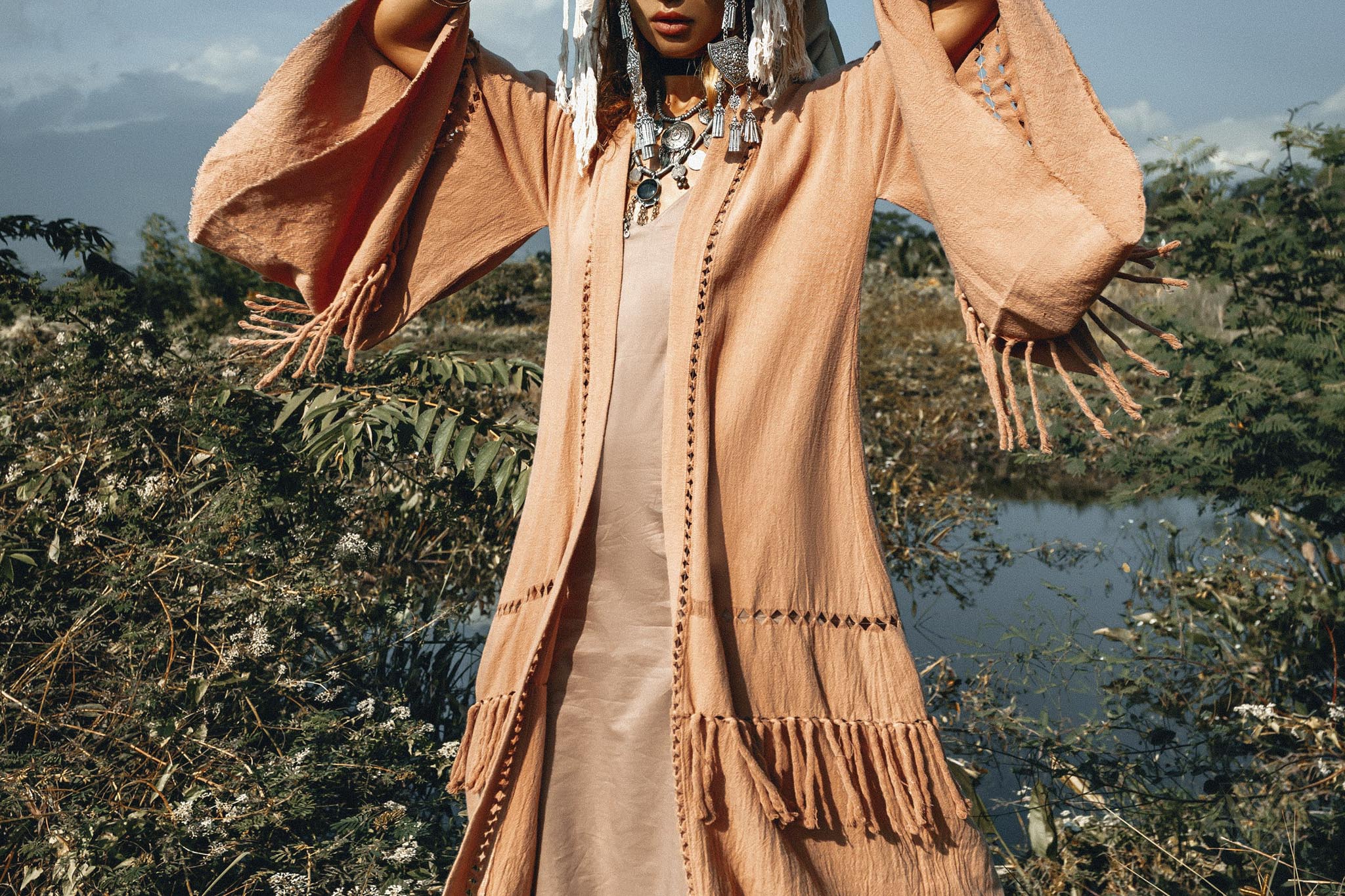 Boho Kimono Cover Up • Wide Sleeve Cardigan Mantle • Cape for Women - AYA Sacred Wear