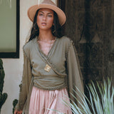 Boho Kimono Top • Organic Goddess Top • Wide Sleeve Wrap Top - AYA Sacred Wear