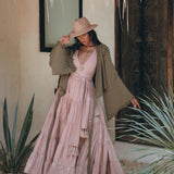 Boho Kimono Top • Organic Goddess Top • Wide Sleeve Wrap Top - AYA Sacred Wear