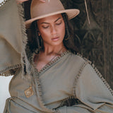 Boho Kimono Top • Organic Goddess Top • Wide Sleeve Wrap Top - AYA Sacred Wear