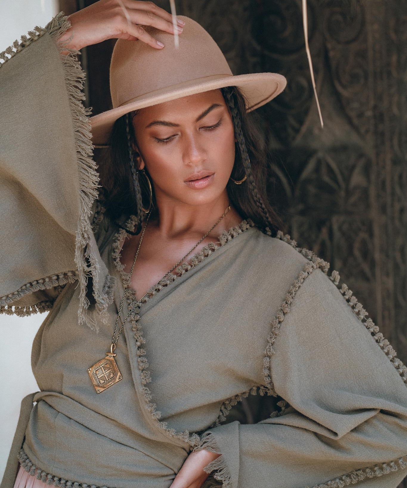 Boho Kimono Top • Organic Goddess Top • Wide Sleeve Wrap Top - AYA Sacred Wear