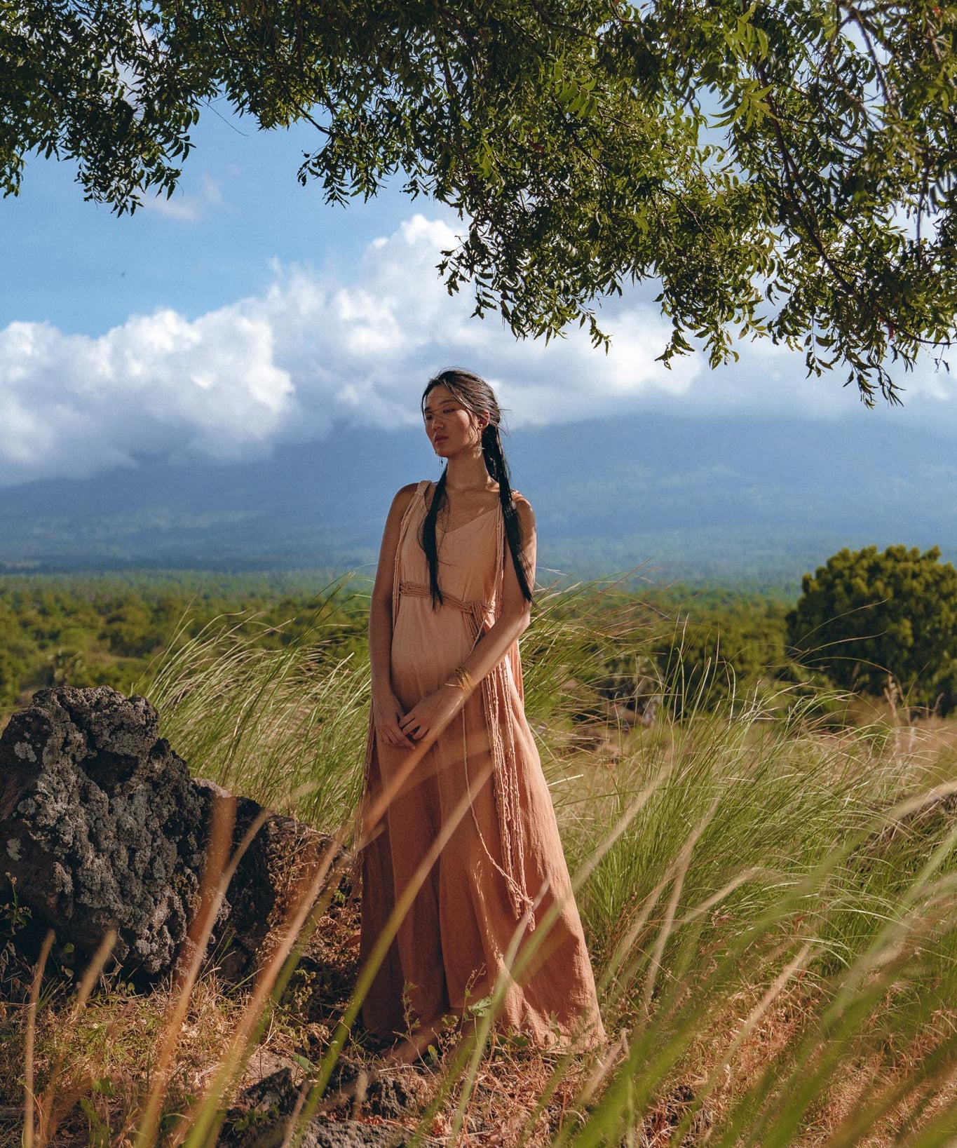 Boho Macrame Bridesmaid Dress • Dusty Pink Multiway Dress • Goddess Dress - AYA Sacred Wear