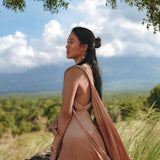 Boho Macrame Bridesmaid Dress • Dusty Pink Multiway Dress • Goddess Dress - AYA Sacred Wear