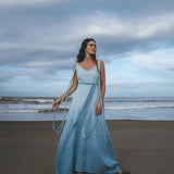Boho Macrame Bridesmaid Dress • Ombre Sky Blue Dress - AYA Sacred Wear