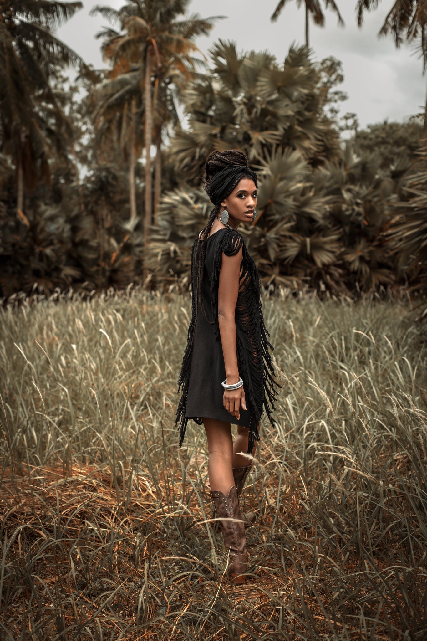 Boho Open Sides Dress • Black Dress • Ladders Sides Mini Dress - AYA Sacred Wear