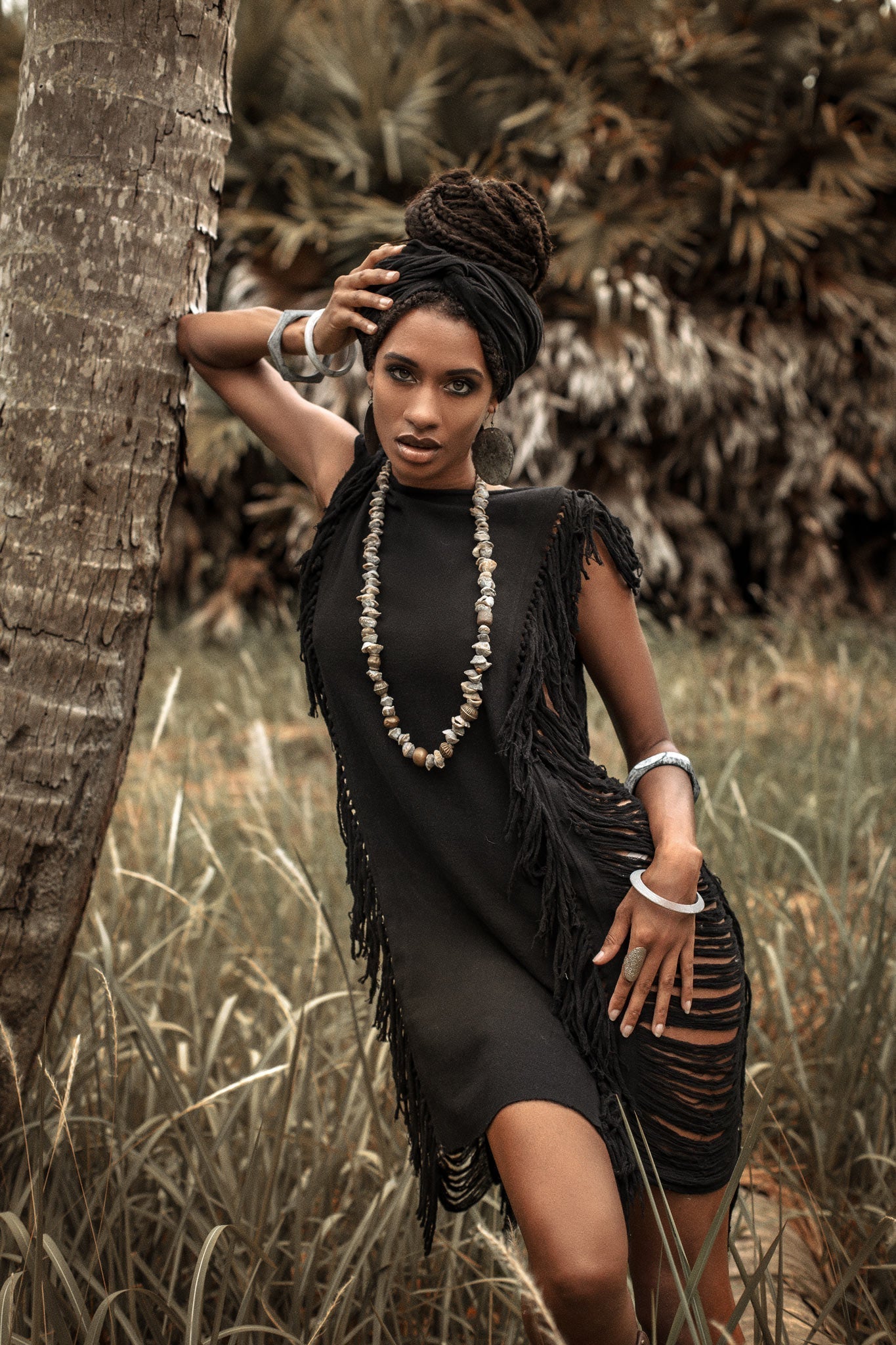 Boho Open Sides Dress • Black Dress • Ladders Sides Mini Dress - AYA Sacred Wear