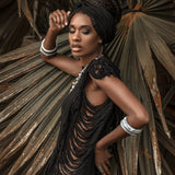 Boho Open Sides Dress • Black Dress • Ladders Sides Mini Dress - AYA Sacred Wear