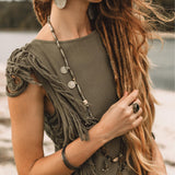 Boho Open Sides Dress • Dark Green Dress • Ladders Sides Mini Dress - AYA Sacred Wear