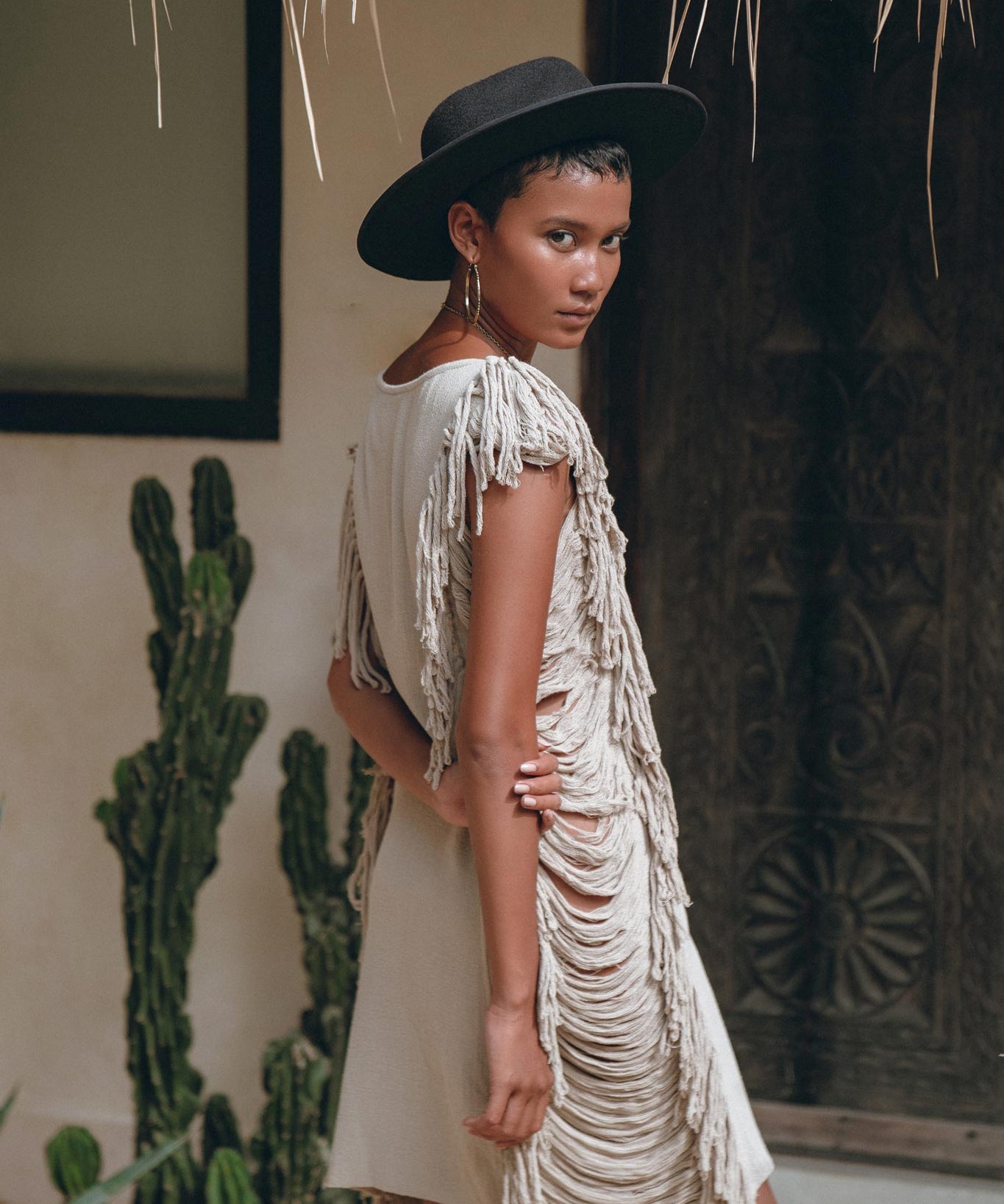 Boho Open Sides Dress • Light Olive Dress • Ladders Sides Mini Dress - AYA Sacred Wear