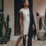Boho Open Sides Dress • Light Olive Dress • Ladders Sides Mini Dress - AYA Sacred Wear