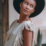 Boho Open Sides Dress • Light Olive Dress • Ladders Sides Mini Dress - AYA Sacred Wear