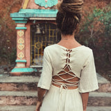 Boho Simple Wedding Dress "Cristal de Floresta" - AYA Sacred Wear