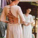 Boho Simple Wedding Dress "Cristal de Floresta" - AYA Sacred Wear