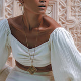 Boho Top and Skirt for Women • Off - White Tank Top and Maxi Skirt - AYA Sacred Wear
