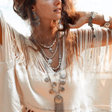 Boho Top • Bohemian Top • Boho Cover Up Women • Hand Loomed Cotton Blouse - AYA Sacred Wear