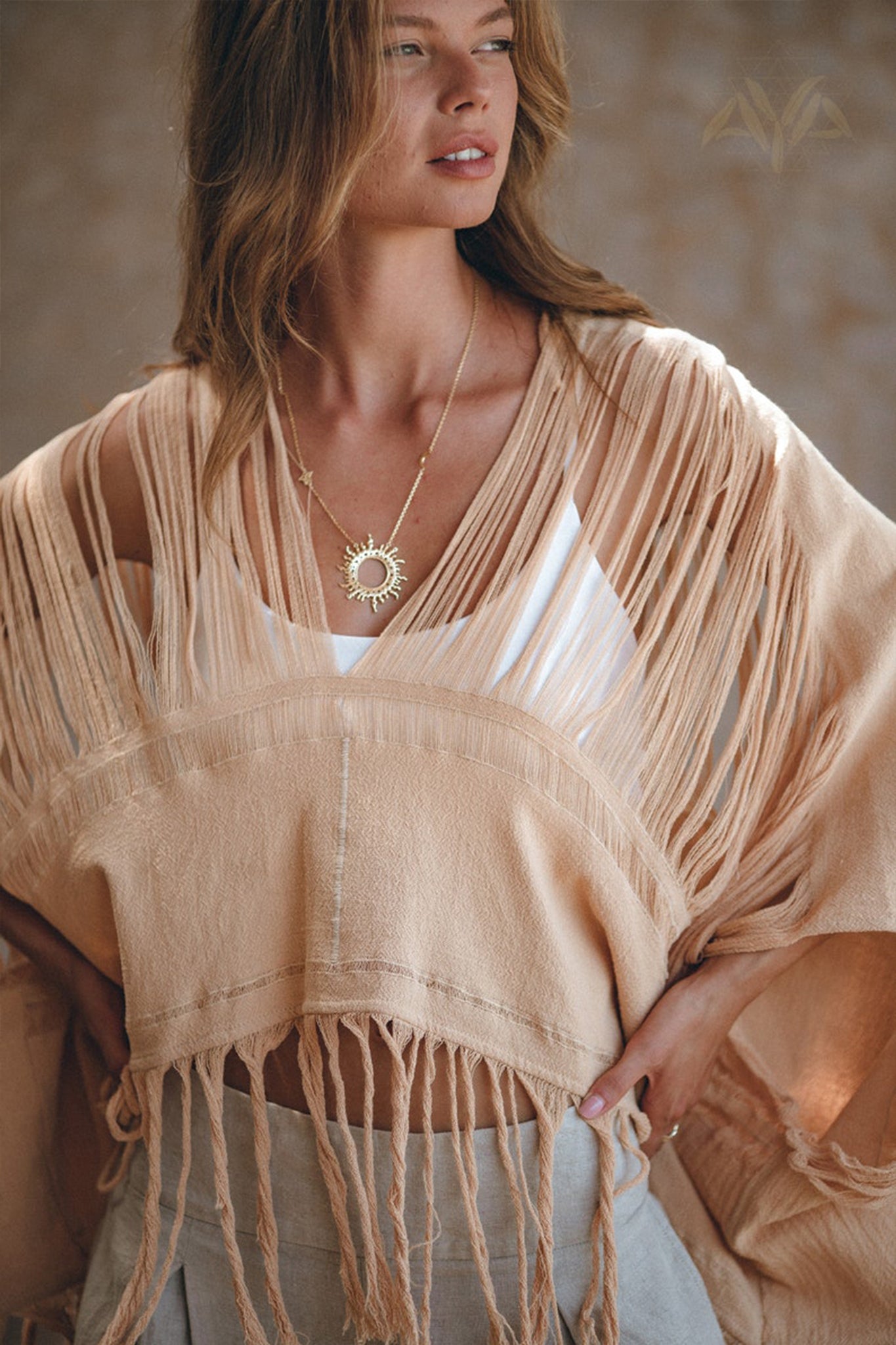 Boho Top • Bohemian Top • Boho Cover Up Women • Hand Loomed Cotton Blouse - AYA Sacred Wear