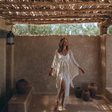 Boho Top • Bohemian Top • Boho Cover Up Women • Hand Loomed Cotton Blouse - AYA Sacred Wear