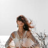 Boho Top • Bohemian Top • Boho Cover Up Women • Hand Loomed Cotton Blouse - AYA Sacred Wear