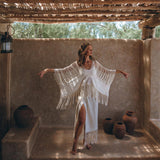 Boho Top • Bohemian Top • Boho Cover Up Women • Hand Loomed Cotton Blouse - AYA Sacred Wear