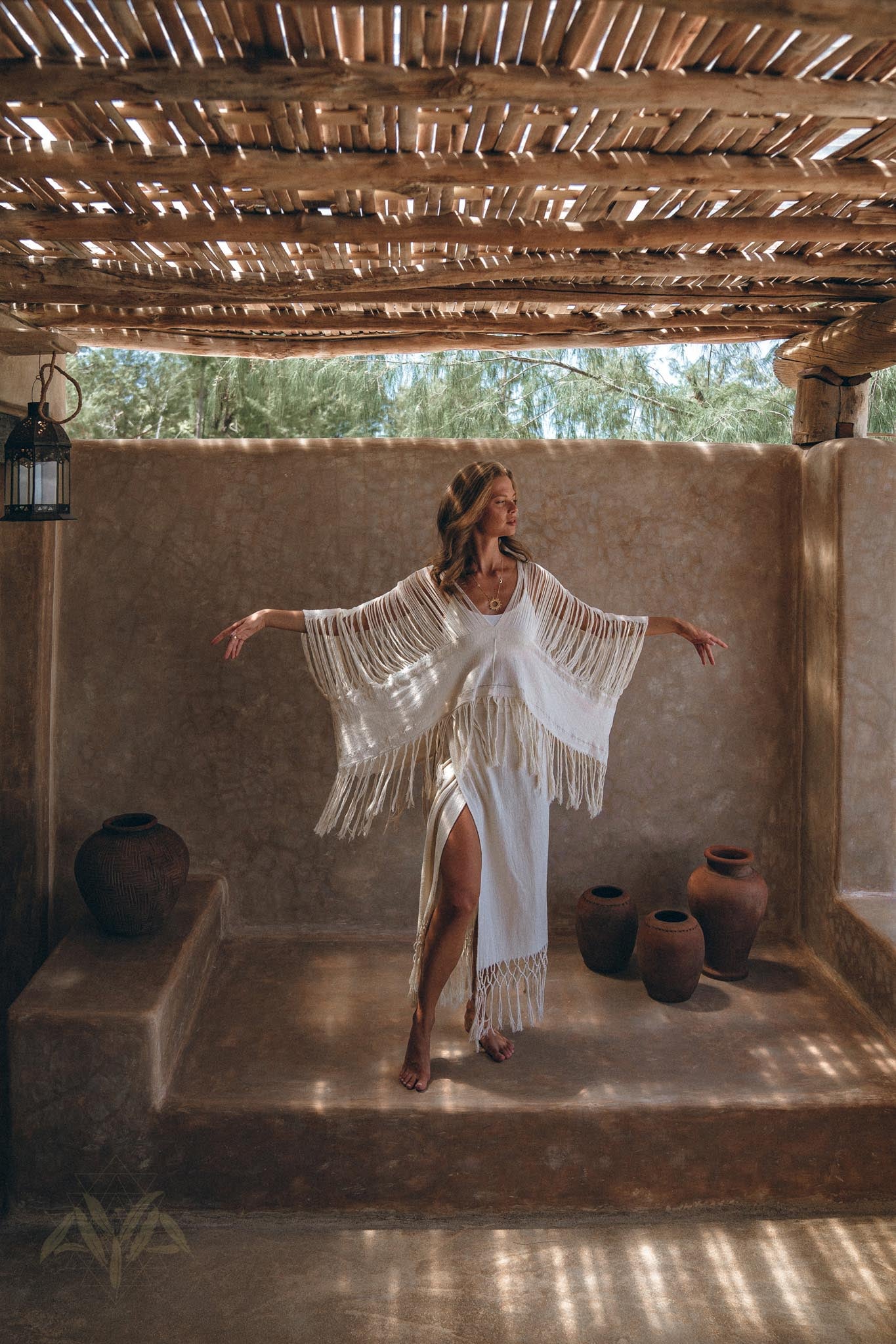 Eco-Friendly Boho Blouse, Sustainable Hand-Loomed Top, Organic Cotton Kimono - AYA Sacred Wear