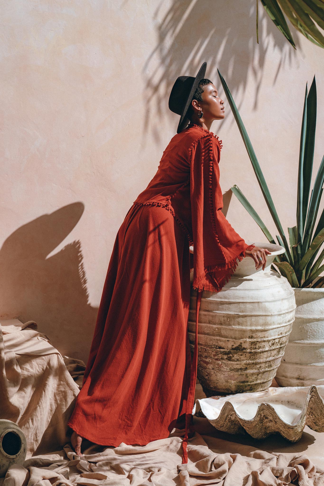 Boho Top • Bohemian Wrap • Organic Top Women • Wide Sleeve Wrap Top - AYA Sacred Wear