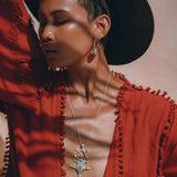 Boho Top • Bohemian Wrap • Organic Top Women • Wide Sleeve Wrap Top - AYA Sacred Wear