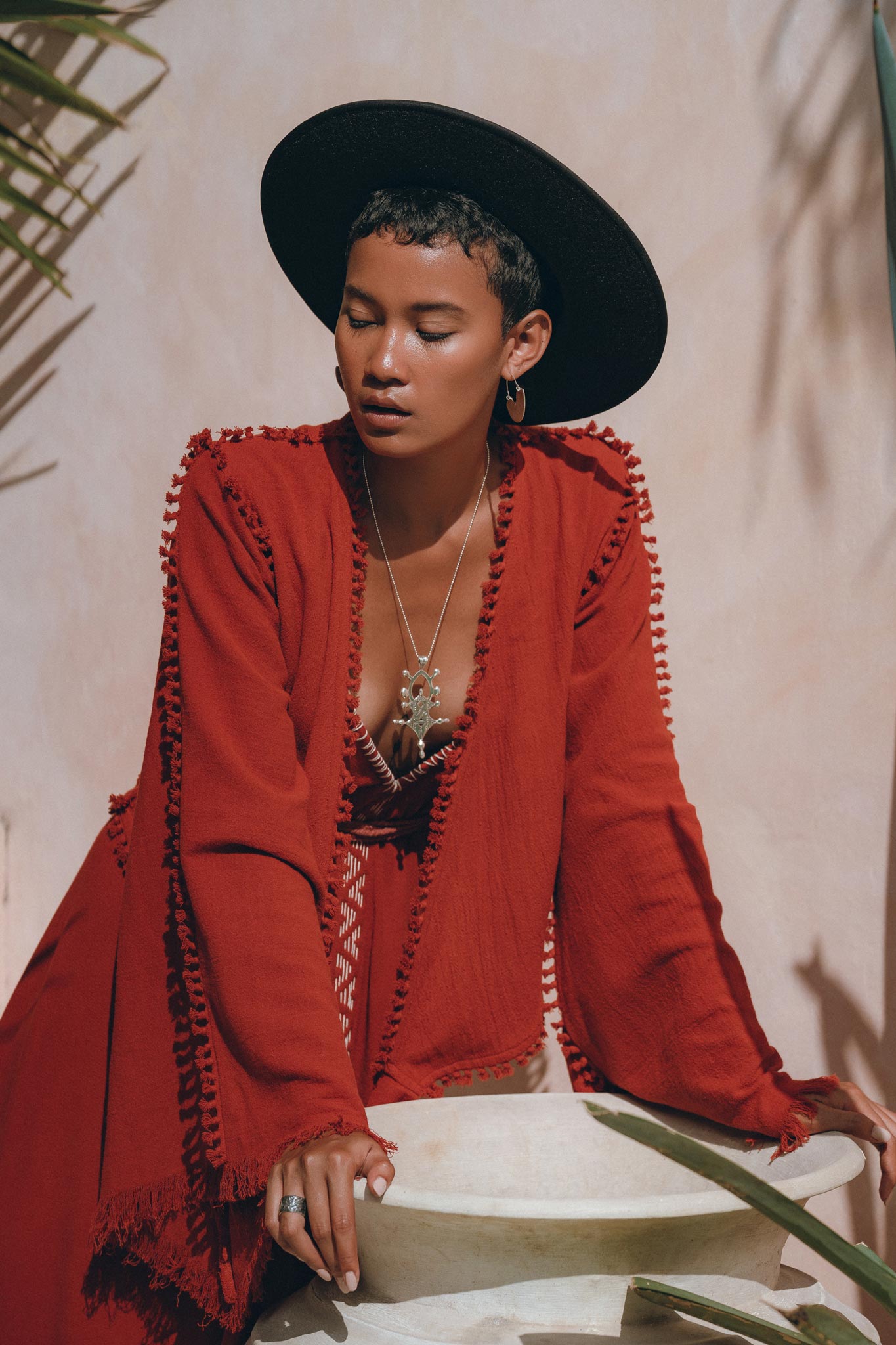 Boho Top • Bohemian Wrap • Organic Top Women • Wide Sleeve Wrap Top - AYA Sacred Wear