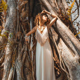 Boho Wedding Dress • Simple Wedding Dress • Off - White Boho Dress - AYA Sacred Wear
