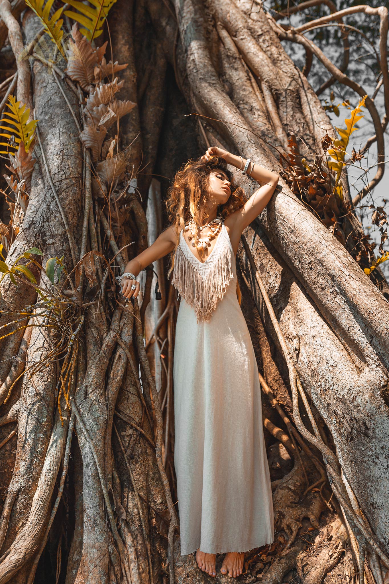 Boho Wedding Dress • Simple Wedding Dress • Off - White Boho Dress - AYA Sacred Wear