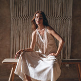 Boho Wedding Dress • Simple Wedding Dress • Off - White Boho Dress - AYA Sacred Wear