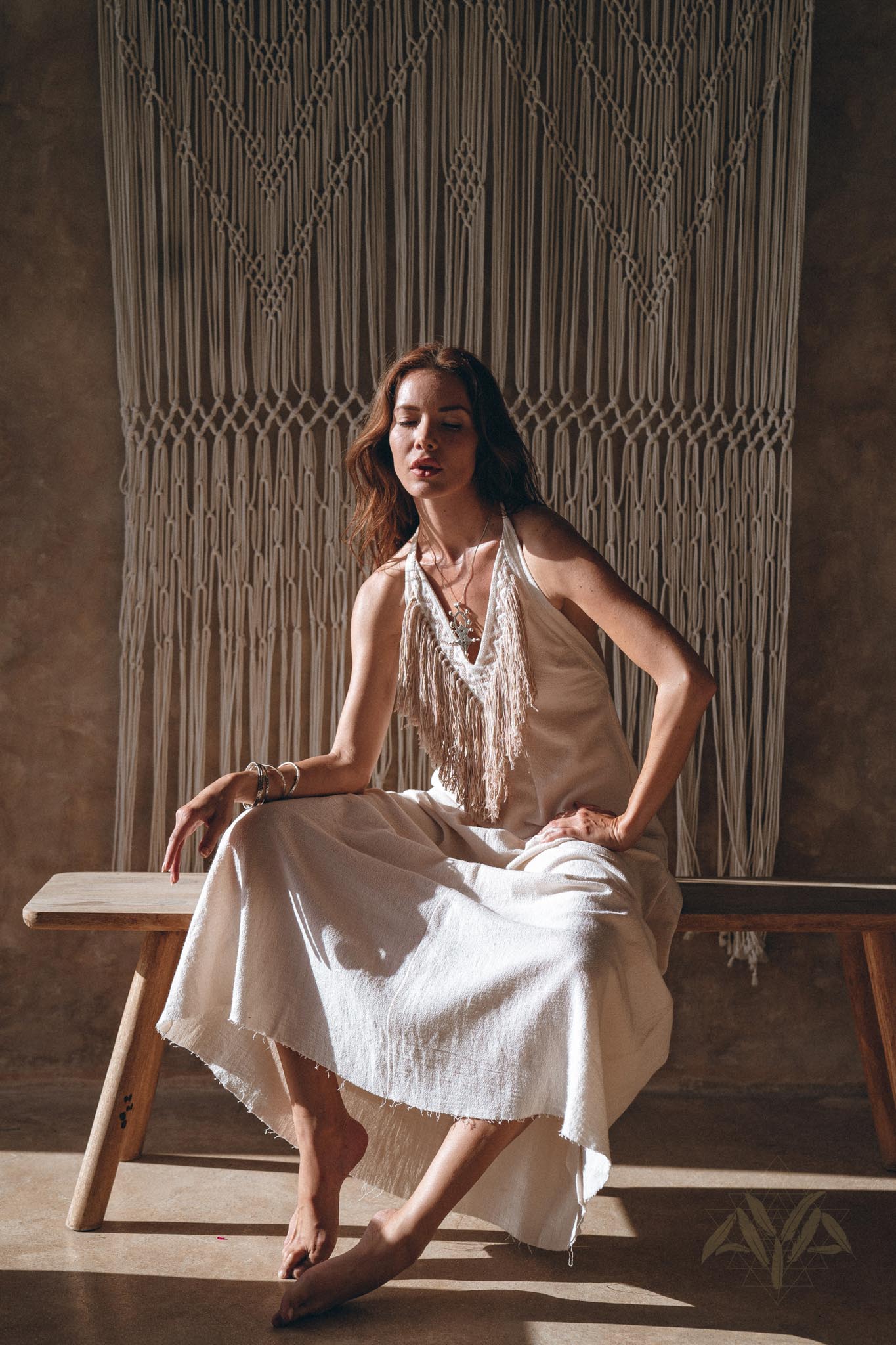 Boho Wedding Dress • Simple Wedding Dress • Off - White Boho Dress - AYA Sacred Wear