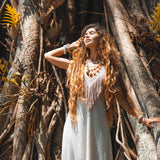 Boho Wedding Dress • Simple Wedding Dress • Off - White Boho Dress - AYA Sacred Wear