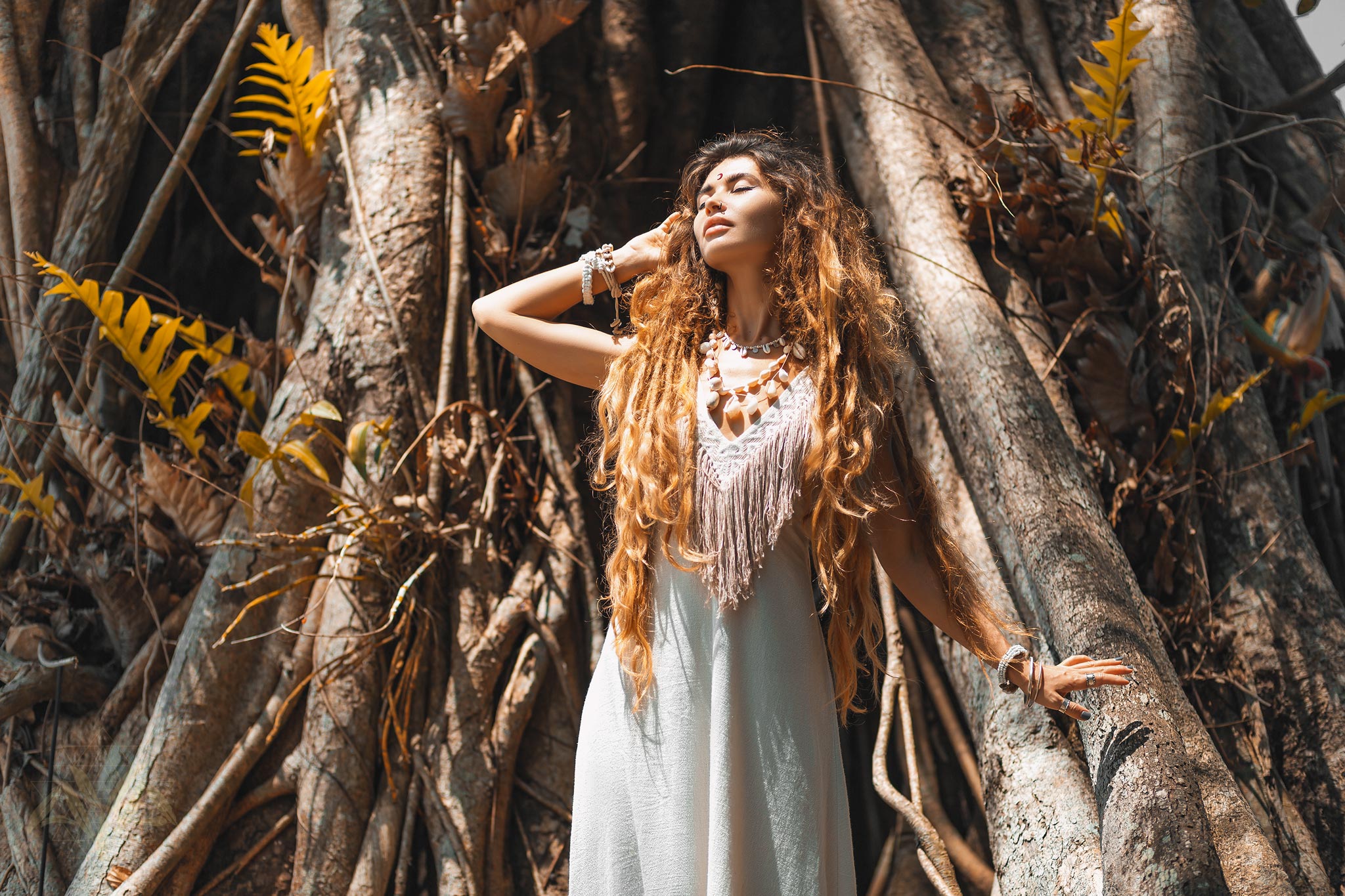 Boho Wedding Dress • Simple Wedding Dress • Off - White Boho Dress - AYA Sacred Wear