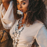 Boho Wrap Top • Organic Wide Sleeve Blouse • Bridal Goddess Top - AYA Sacred Wear