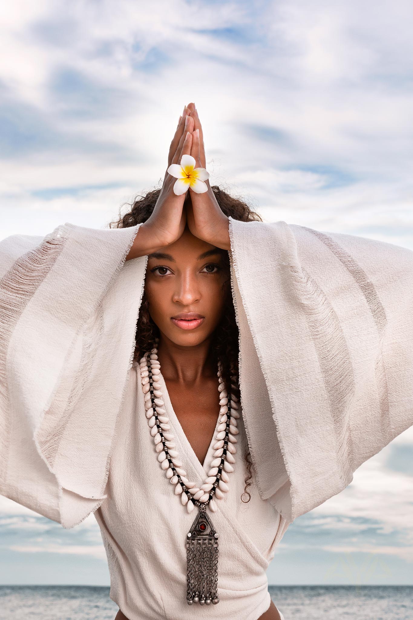 Boho Wrap Top • Wide Sleeve Crop Top • Organic Kimono Blouse - AYA Sacred Wear